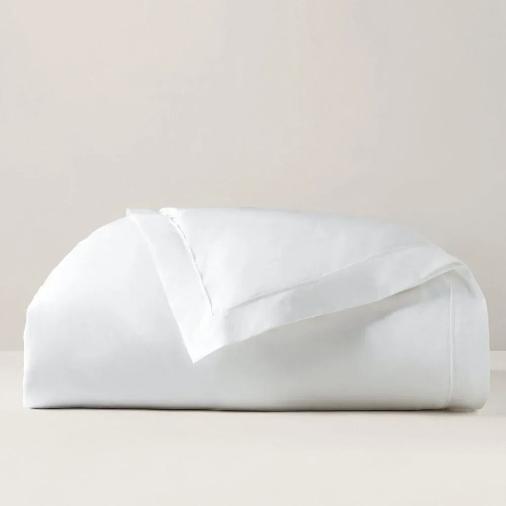 Ralph Lauren Palmer Percale Tuxedo White Full Queen Duvet Cover